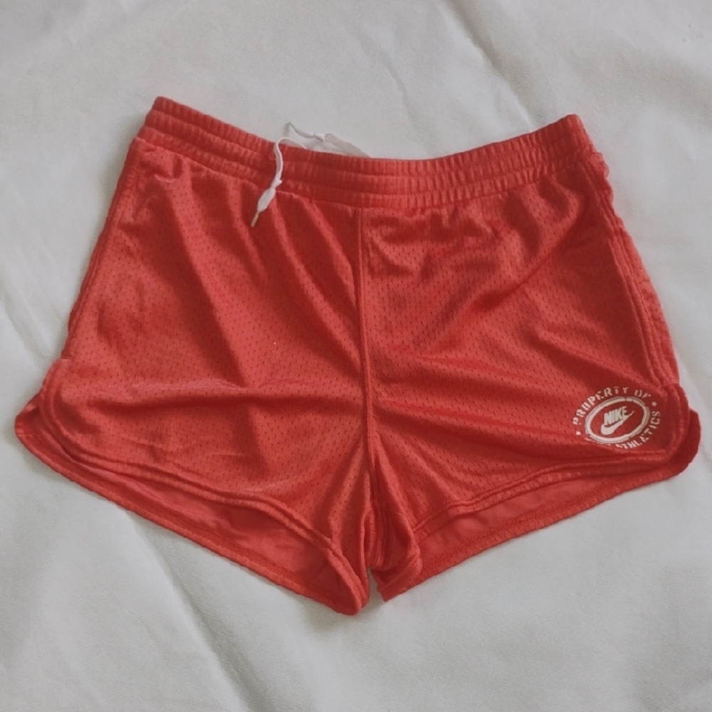 NIKE Coral Orange Athletic Performance Shorts Youth - Sporty Athletic Activewear